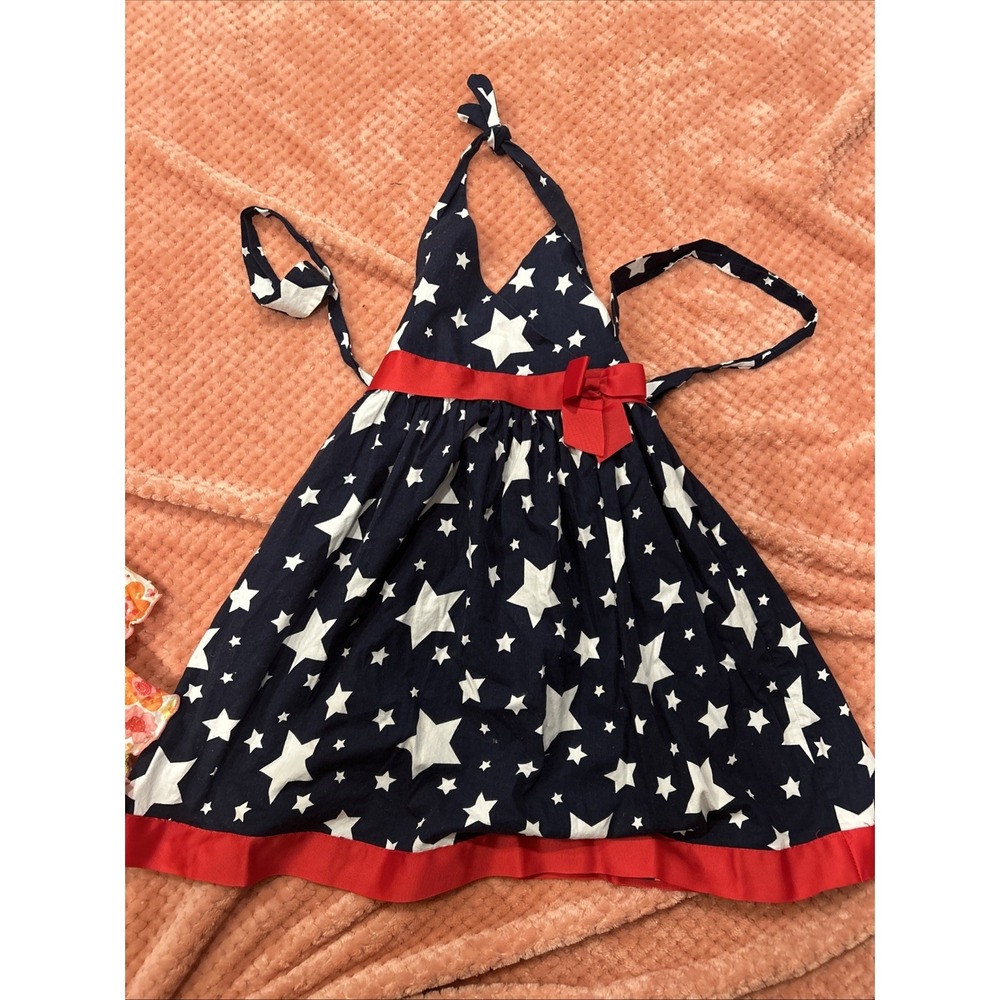 Girls JESSICA ANN‎ red white blue sundress 6x patriotic dress stars bow July 4th